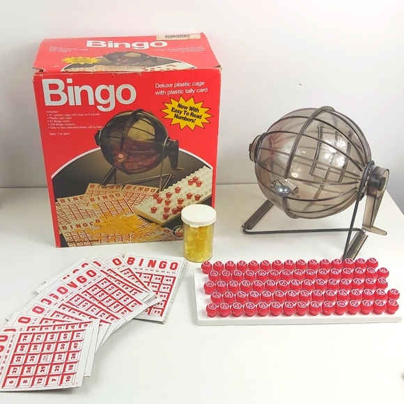 Vintage Pressman Bingo Game Plastic Cage - Picture 1 of 12